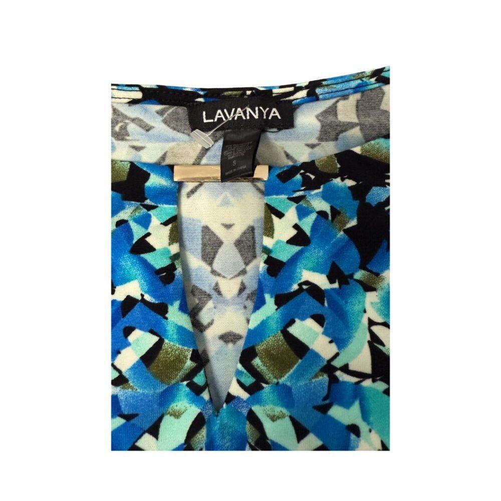 NWT LAVANYA Womens Sleeveless Dress Multicolor Size Small Geometric Design - Picture 4 of 4